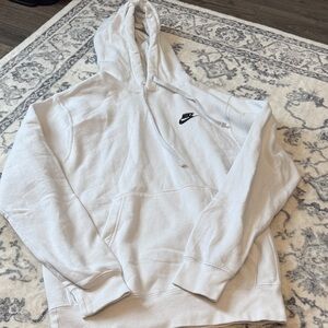 Nike Men's Off-White Hoodie with Black Logo